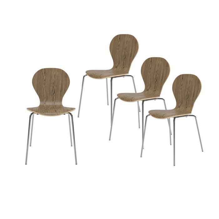 Set of 4 Saladin Mid-Century Modern Armless Dining Chairs - Handy Living | Target