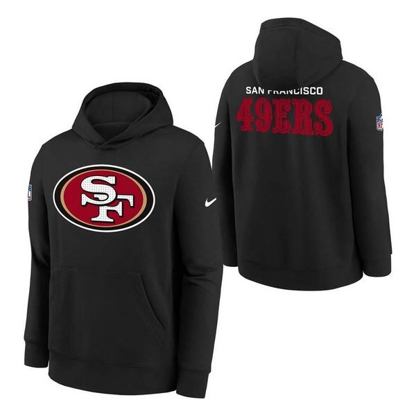 Kids' San Francisco 49ers Nike 2025 Sideline Club Hoodie Medium Black | Scheels Sports