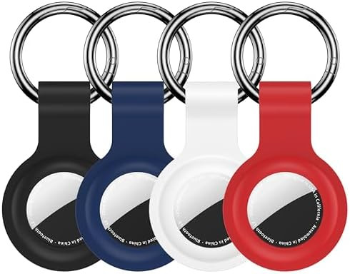 Compatible with AirTag Holder Case Keychain 4 Pack,Silicone for Air Tags Key Chain Ring Case Cove... | Amazon (US)