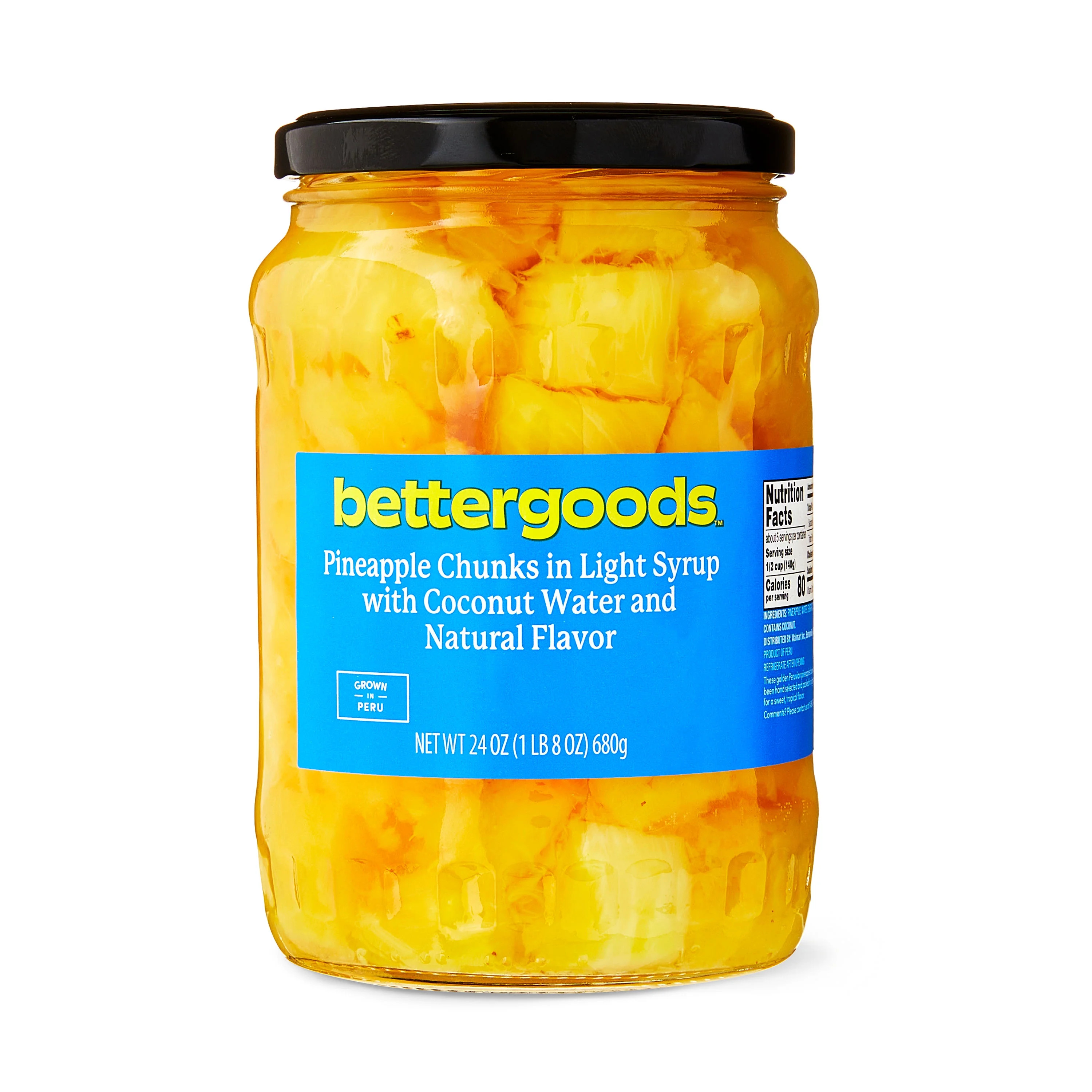 bettergoods Pineapple Chunks in Light Syrup with Coconut Water and Natural Flavor, 24 oz | Walmart (US)