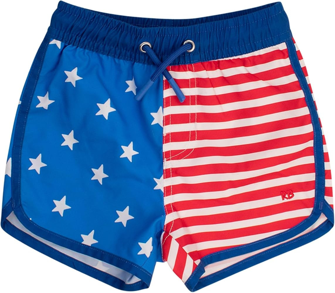 RUGGEDBUTTS Boys UPF50+ Sun Protection Dolphin Hem Swim Trunks | Amazon (US)