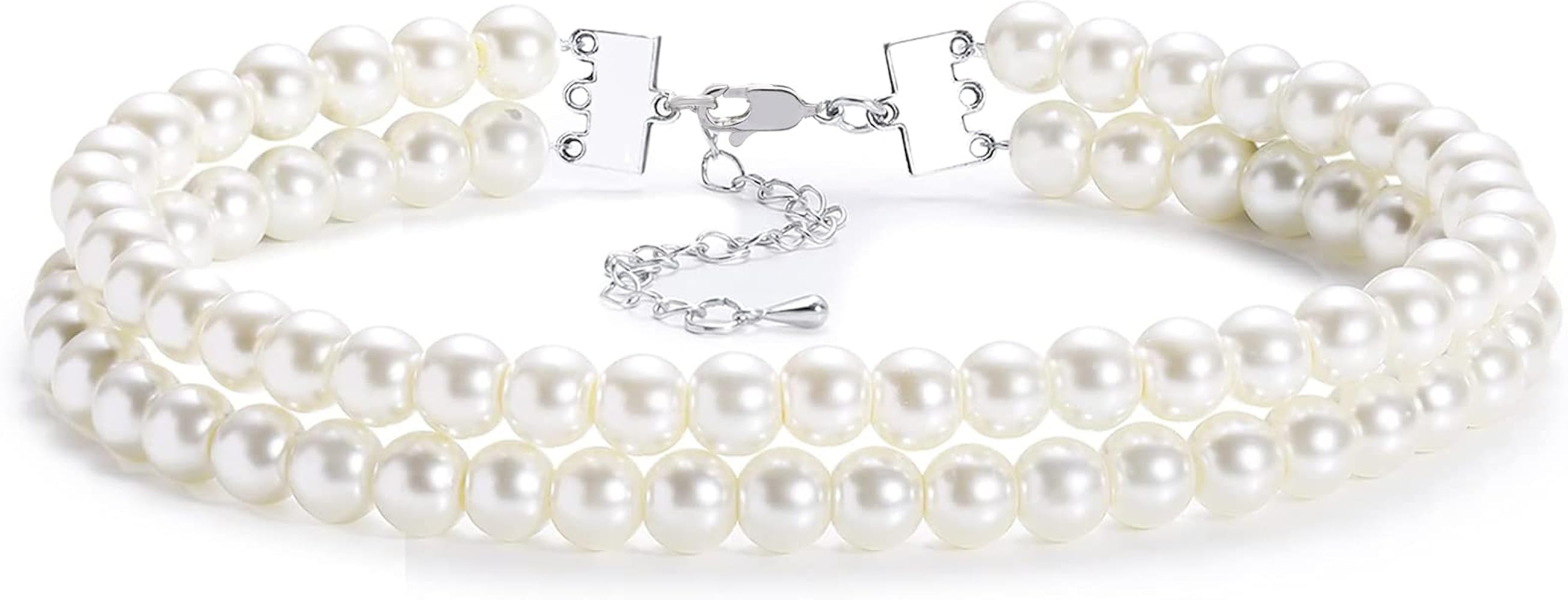 BABEYOND Round Imitation Pearl Choker Necklace Multi Strands Choker 20s Flapper Necklace Accessor... | Amazon (US)