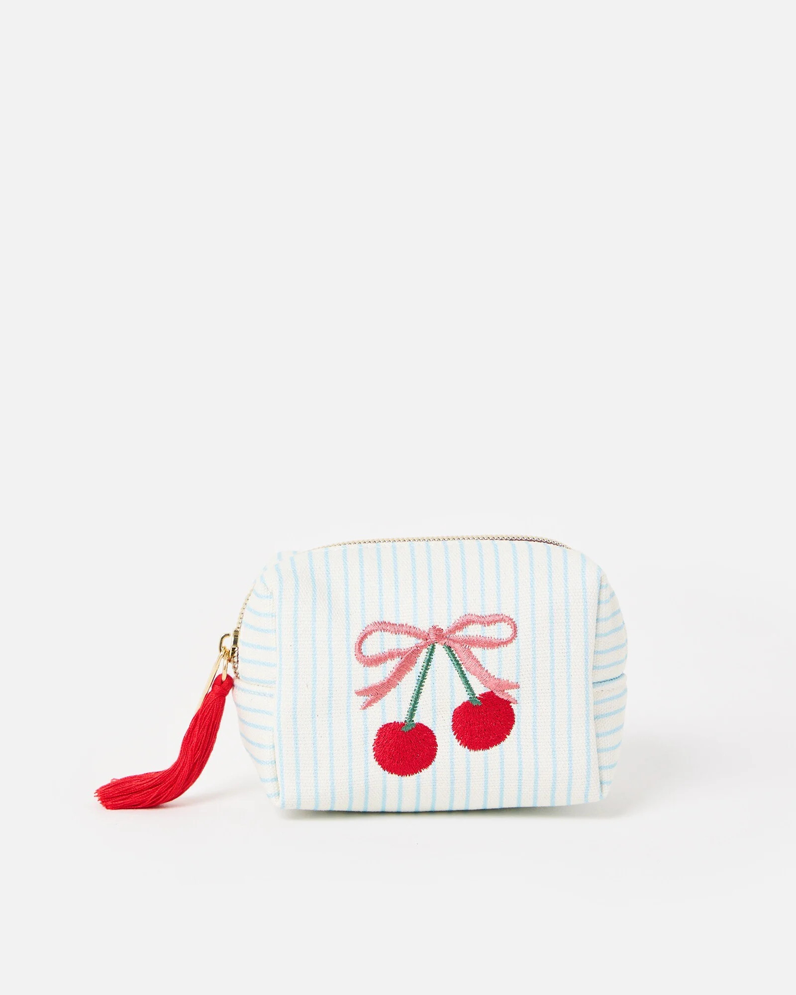 Cherry Bow Striped Makeup Bag | Oliver Bonas | Oliver Bonas (Global)