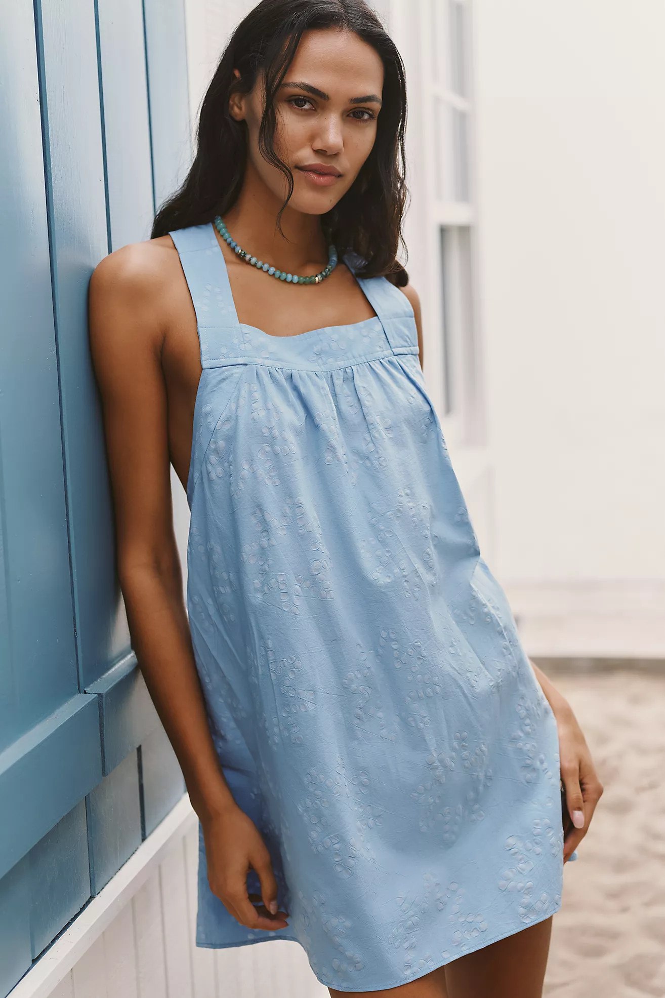 Celandine Ruffle-Back Apron Mini Dress | Anthropologie (US)