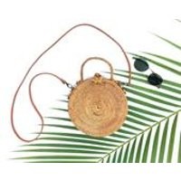 Round Woven Rattan Purse, Top Handle  Leather Strap, Choice of Custom Tassel, Bali Ata Large 20cm, Circle Crossbody, Beach Tote, Basket Bag | Etsy (US)