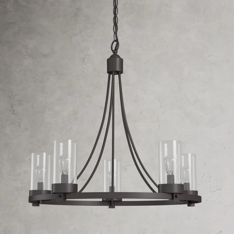 Devoe 5 - Light Wagon Wheel Chandelier | Wayfair North America