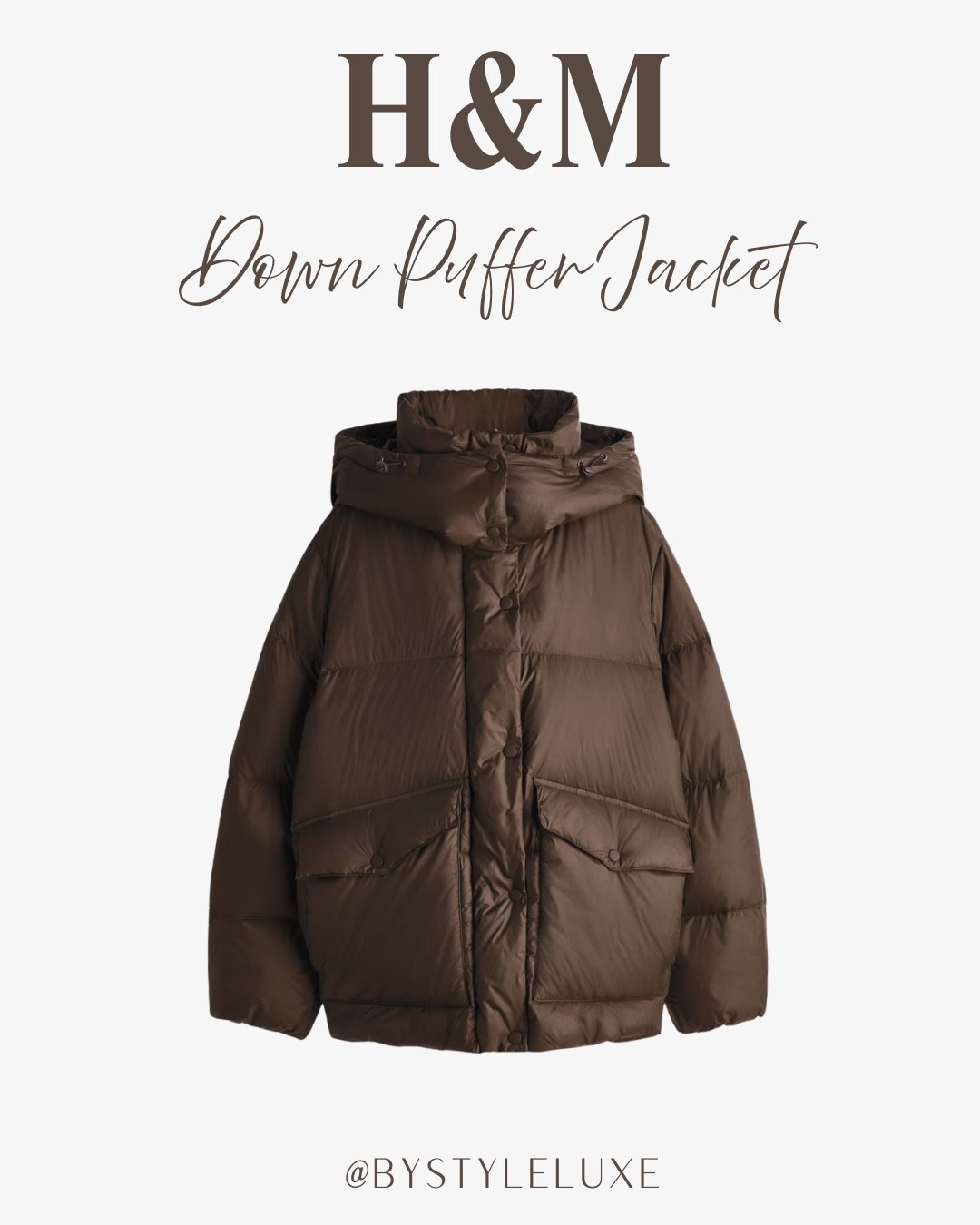 H&M Down Puffer Jacket - new in brown puffer jacket for everyday and you can get 20% off now in the BF sale! Online exclusive. 

#pufferjacket #hm #coat 

#LTKwinter #LTKCyberWeek #LTKuk