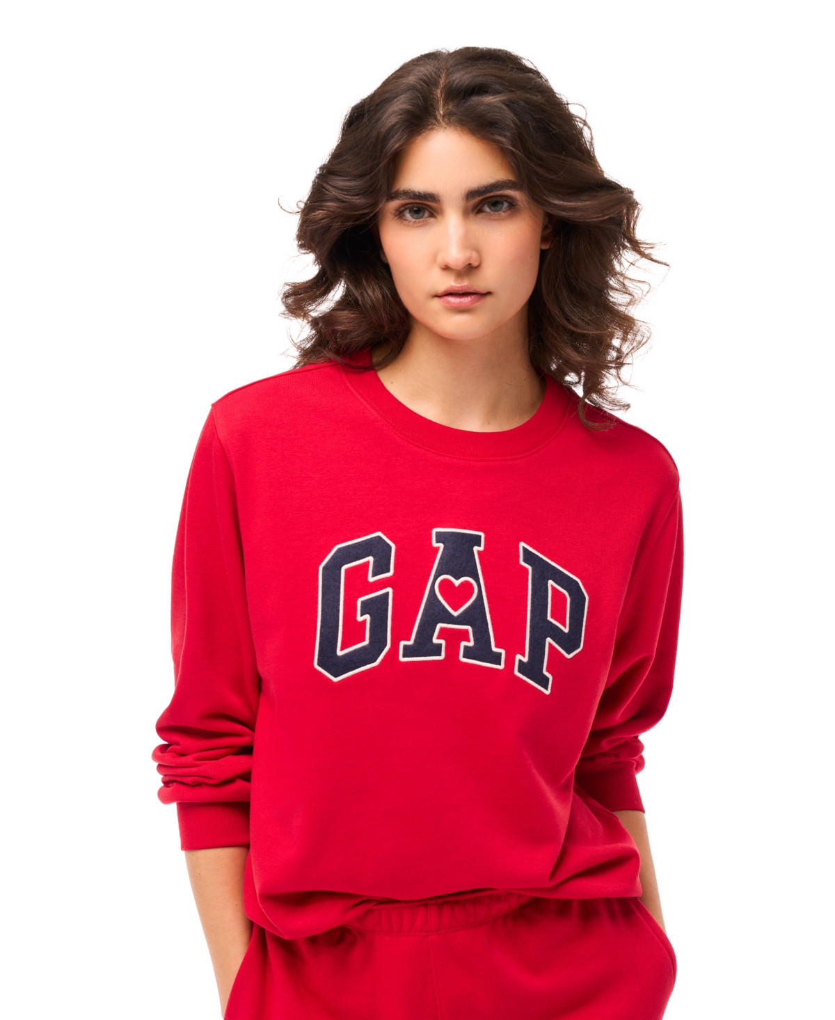 Gap Women's Crewneck Long Sleeve Top - Red | Macy's