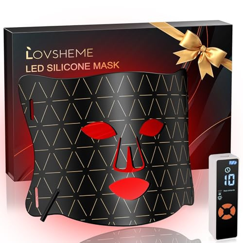 Lovsheme Red Light Therapy for Face, Enhance LED Face Mask Light Therapy for Acne, Wrinkles & Skin Rejuvenation, 3 Light Modes & Timing Settings, Eye Protection, Portable LED Face Mask Home Skincare | Amazon (US)