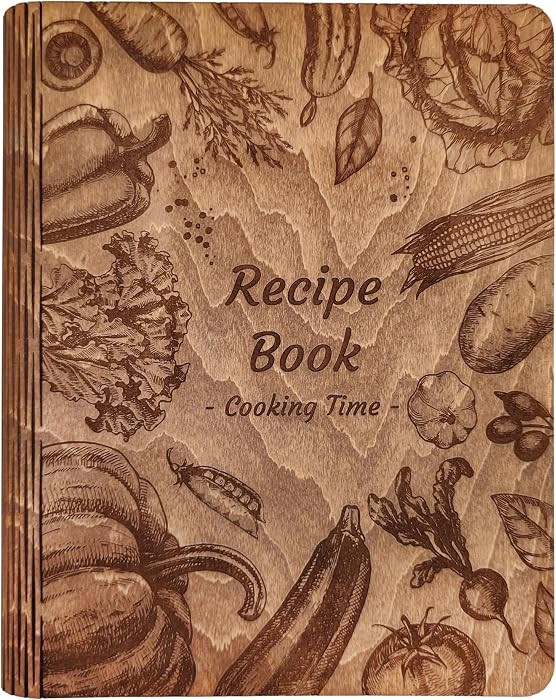 Wooden Recipe Book Engraved Family - Cookbook Wooden Cover Notebook Food Journal Wooden - Perfect... | Amazon (US)