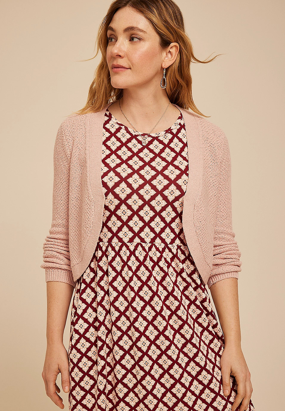 Solid Long Sleeve Dress Cardigan | Maurices