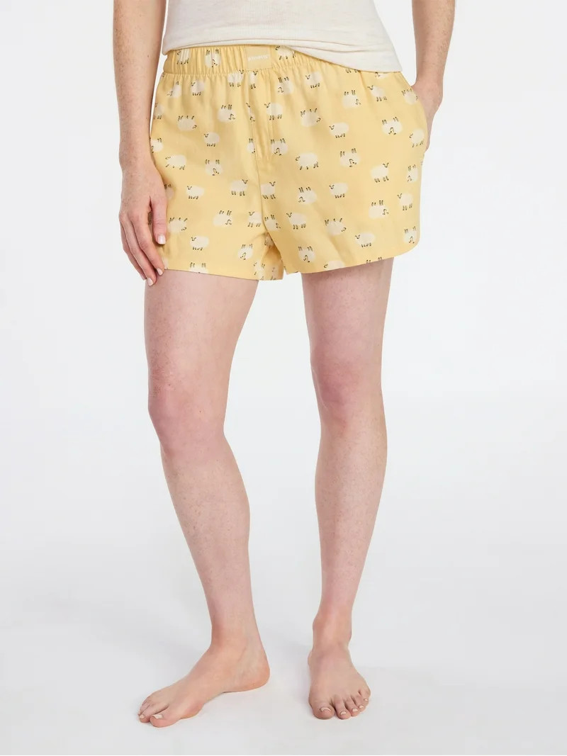 Joyspun Women's Woven Pajama Boxer Shorts, 3'' Inseam, Sizes XS-3X | Walmart (US)