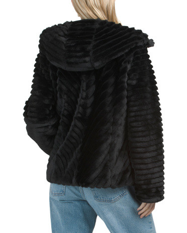 Hooded Faux Fur Coat | TJ Maxx