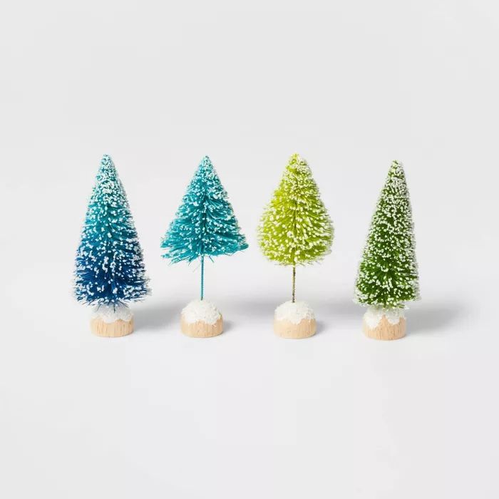 4pk Bottle Brush Christmas Tree Set Blue/Green - Wondershop™ | Target