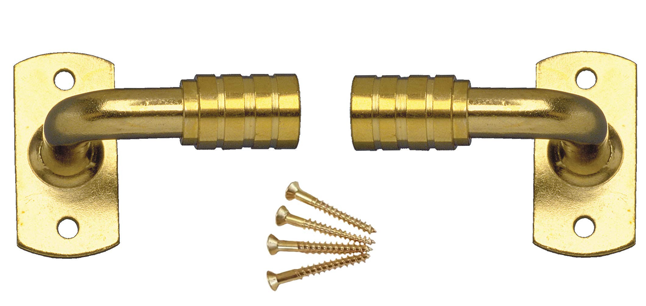 Shade Doctor of Maine 3/8" Rodding 1" Outside Mount Extension Gooseneck Rod Brackets - Brass Plated  | Amazon (US)