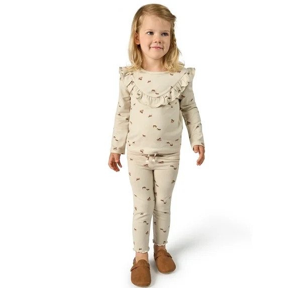 Modern Moments by Gerber Toddler Girl Top and Legging Outfit Set, Sizes 12M-5T | Walmart (US)