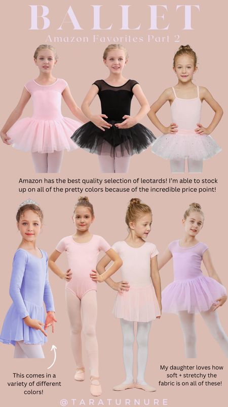 My daughter’s favorite leotards are all from Amazon 🩰 No more running to the dance store to find the perfect dance wear and for a fraction of the price we can stock up on all the pretty colors she loves! 💕 #ballet #dancewear #danceclothes 

#LTKfitness #LTKkids