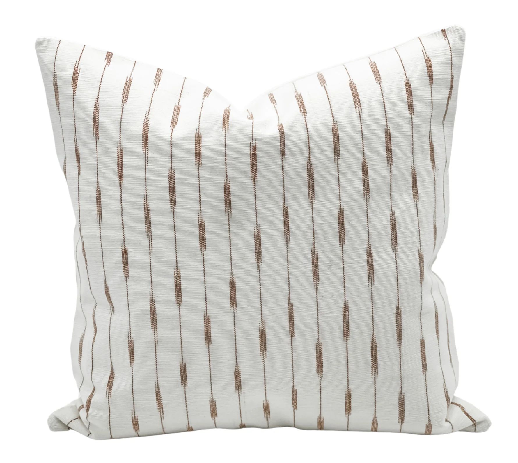 CATALINA IN CREAM WHITE AND WARM TAN BROWN PILLOW COVER | Krinto