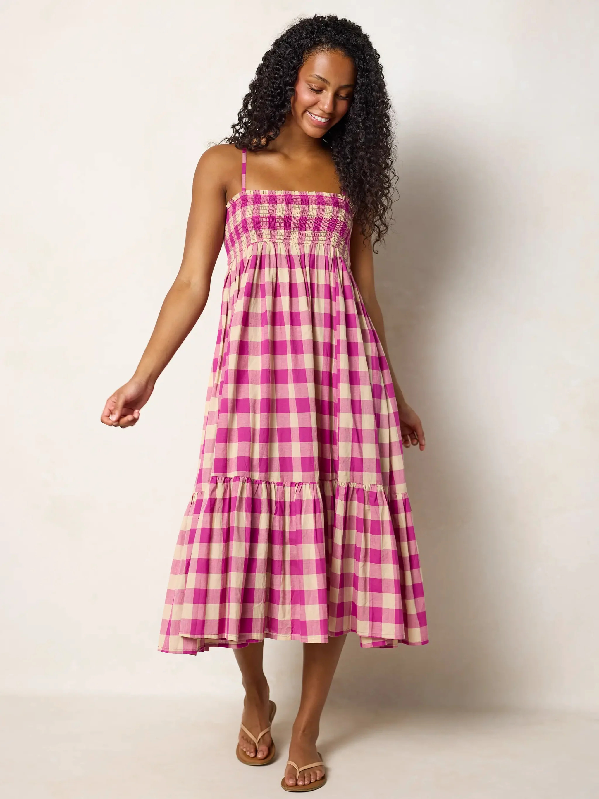 Flora Convertible Cotton Maxi Skirt - Fuchsia Gingham | Natural Life