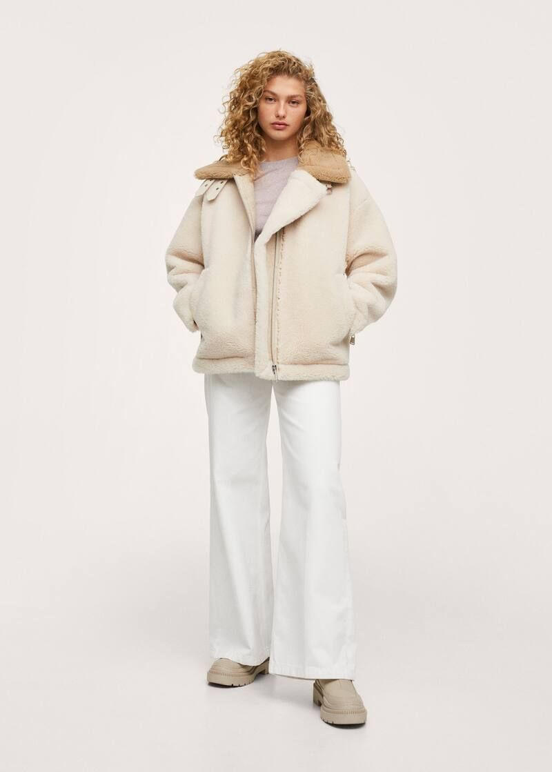 Oversized fur-effect jacket | MANGO (US)