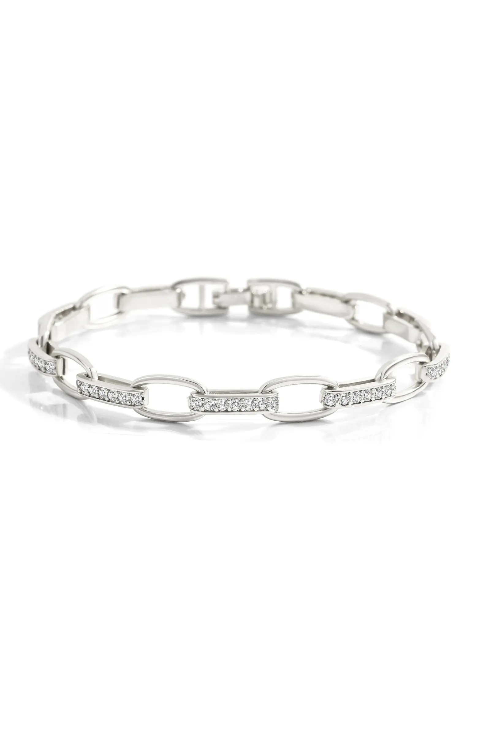 Interlinked Cubic Zirconia Paperclip Bracelet | Nordstrom