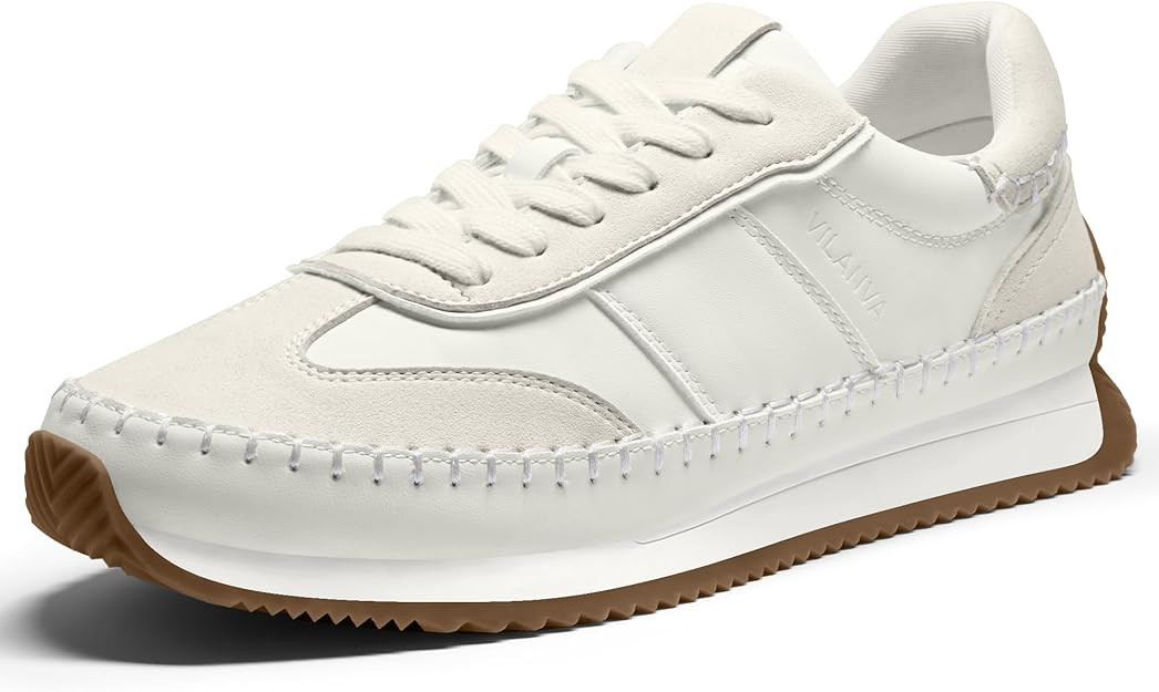 Vilanva Women's Fashion Sneakers Casual Tennis Shoes with Non-Slip Retro Gum Sole Ladies Walking ... | Amazon (US)