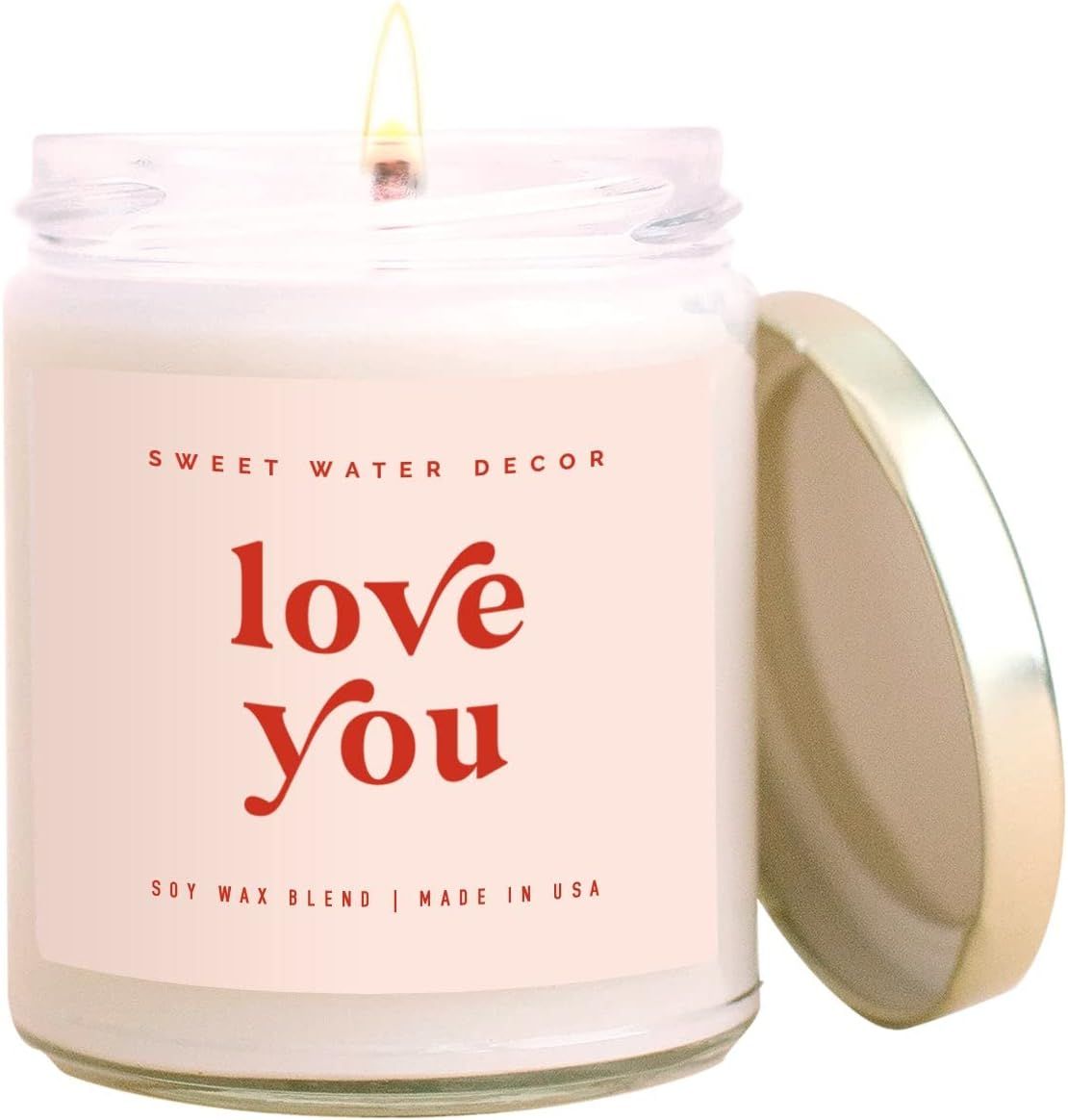 Sweet Water Decor, Love You Candle | Mahogany, Lavender, Wood, and Geramium Scented Candle | 9oz ... | Amazon (US)