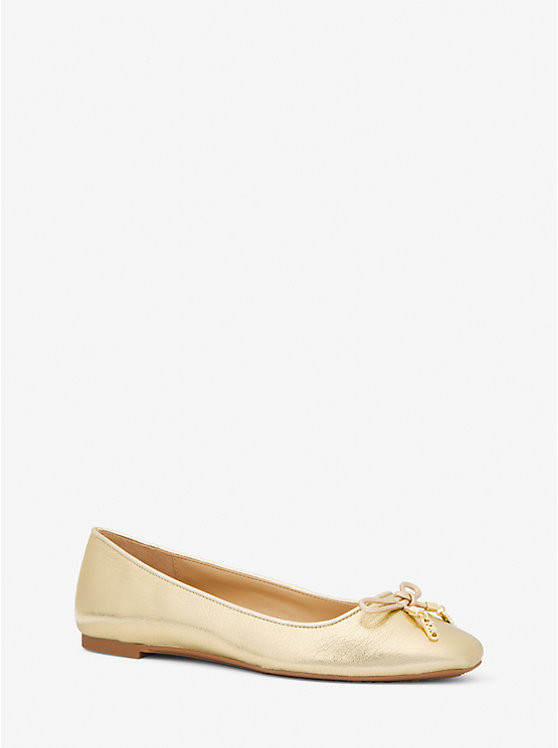 Nori Metallic Leather Ballet Flat | Michael Kors US