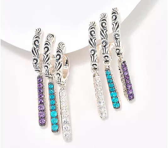 Third Person Sterling Silver Wild Child Triple Hoop Earrings - QVC.com | QVC