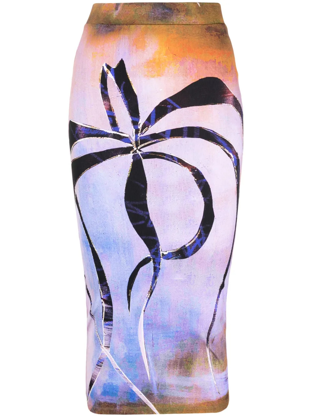 Enigma-print jersey midi skirt | Farfetch Global