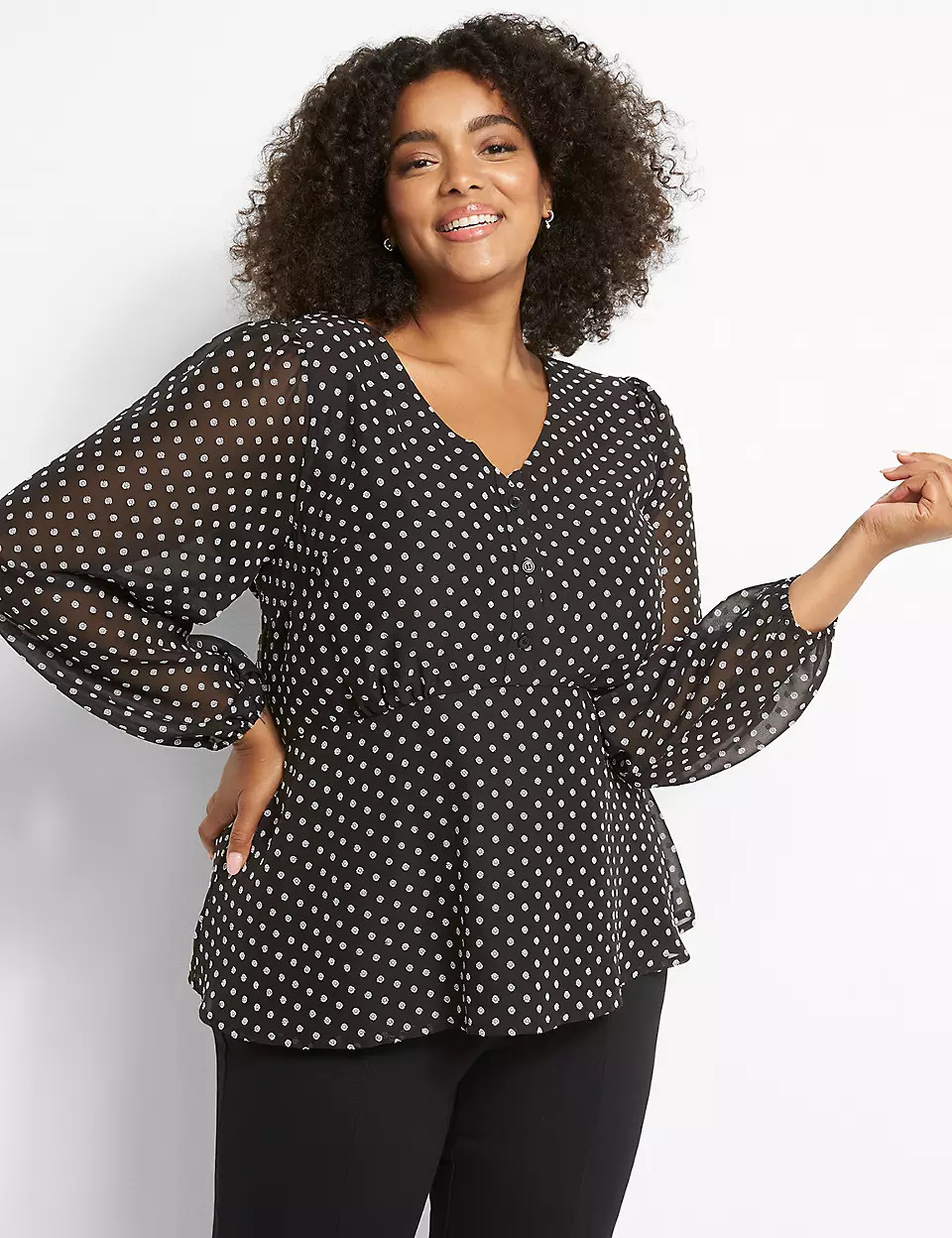 Babydoll Top With Button-Front Detail | Lane Bryant (US)