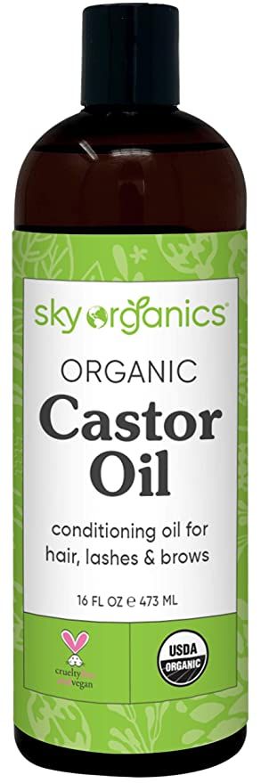 Sky Organics Organic Castor Oil for Hair, Lashes & Brows 100% Pure & Cold-Pressed USDA Certified ... | Amazon (US)