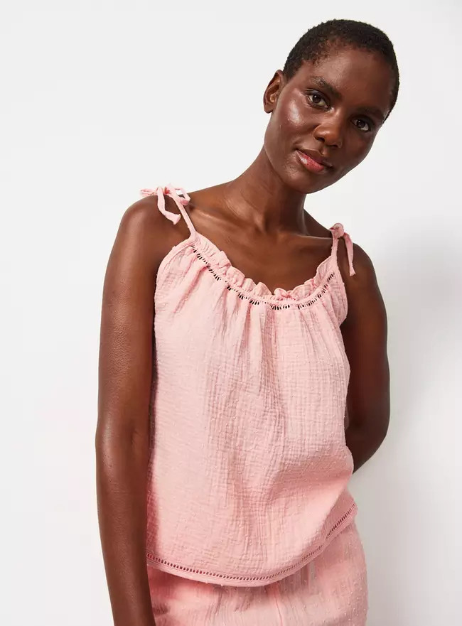 Buy Pink Double Cloth Cami Pyjama Top L | Pyjamas | Tu | Tu Clothing