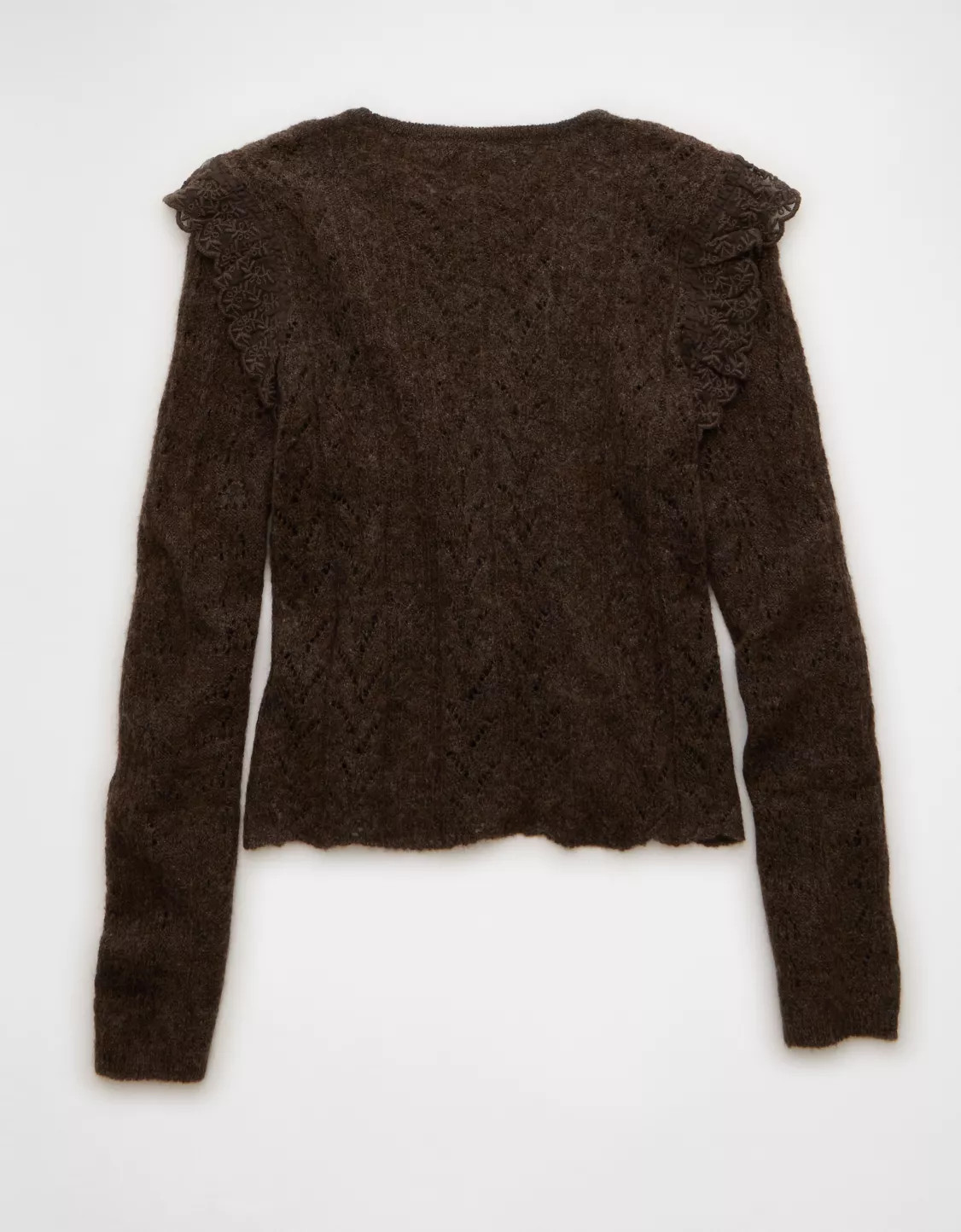 AE Lace Ruffle Sweater | American Eagle Outfitters (US & CA)