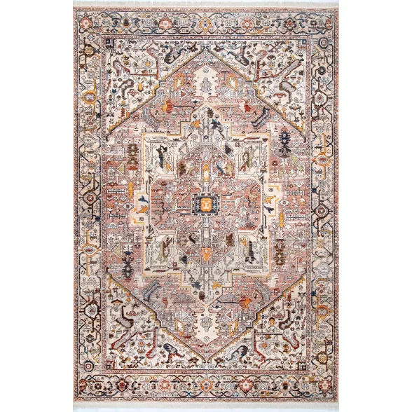 nuLOOM Vintage Harriet Medallion Fringe Area Rug | Target