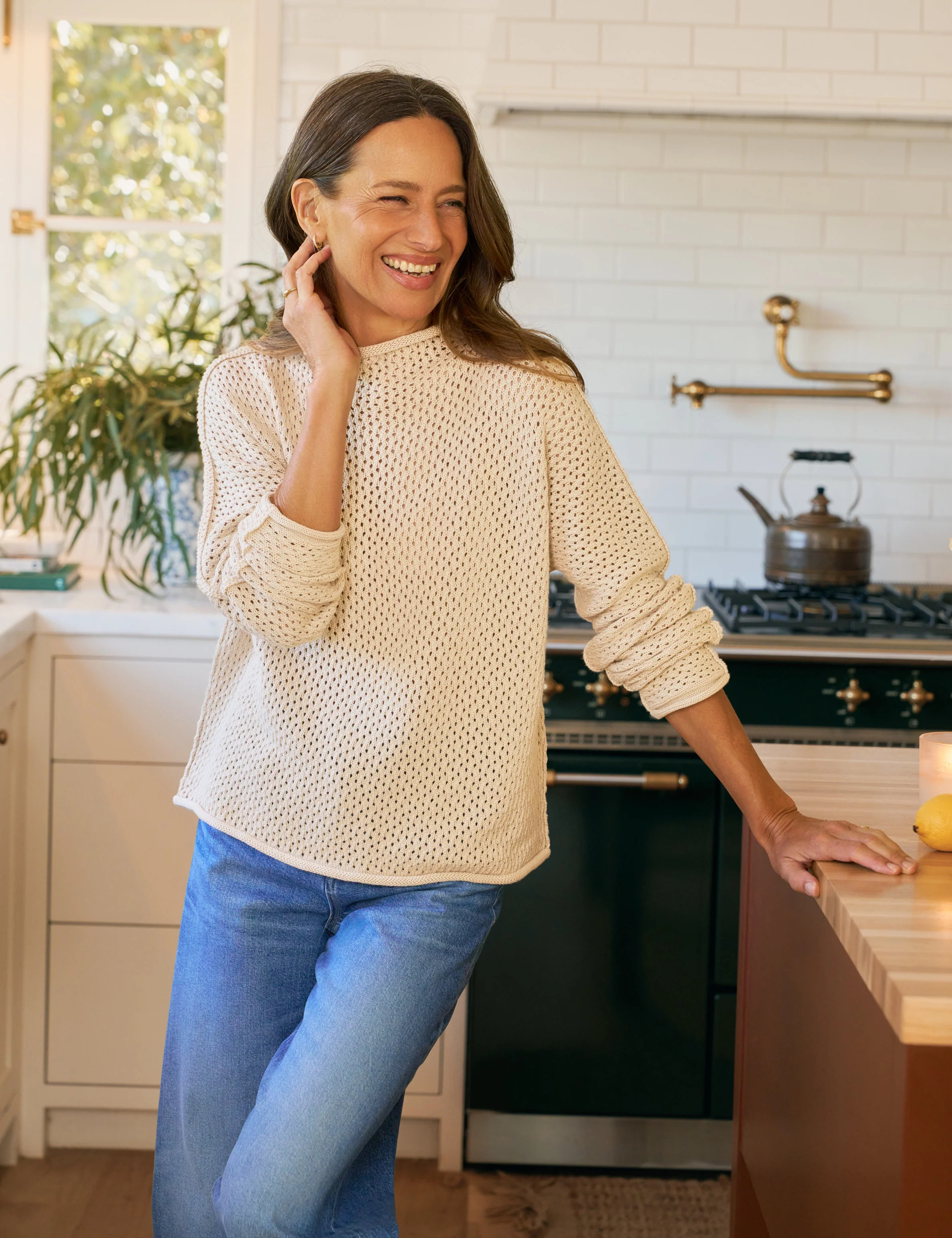 MONTEREY POINTELLE Sand, Pure Italian Cotton | Frank & Eileen