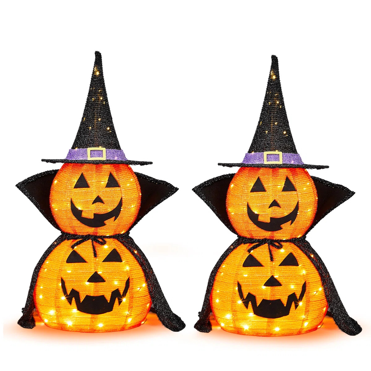 The Holiday Aisle® 2PCS 3Ft Halloween Collasipble Lighted Pumpkin Decoration & Reviews | Wayfair | Wayfair North America