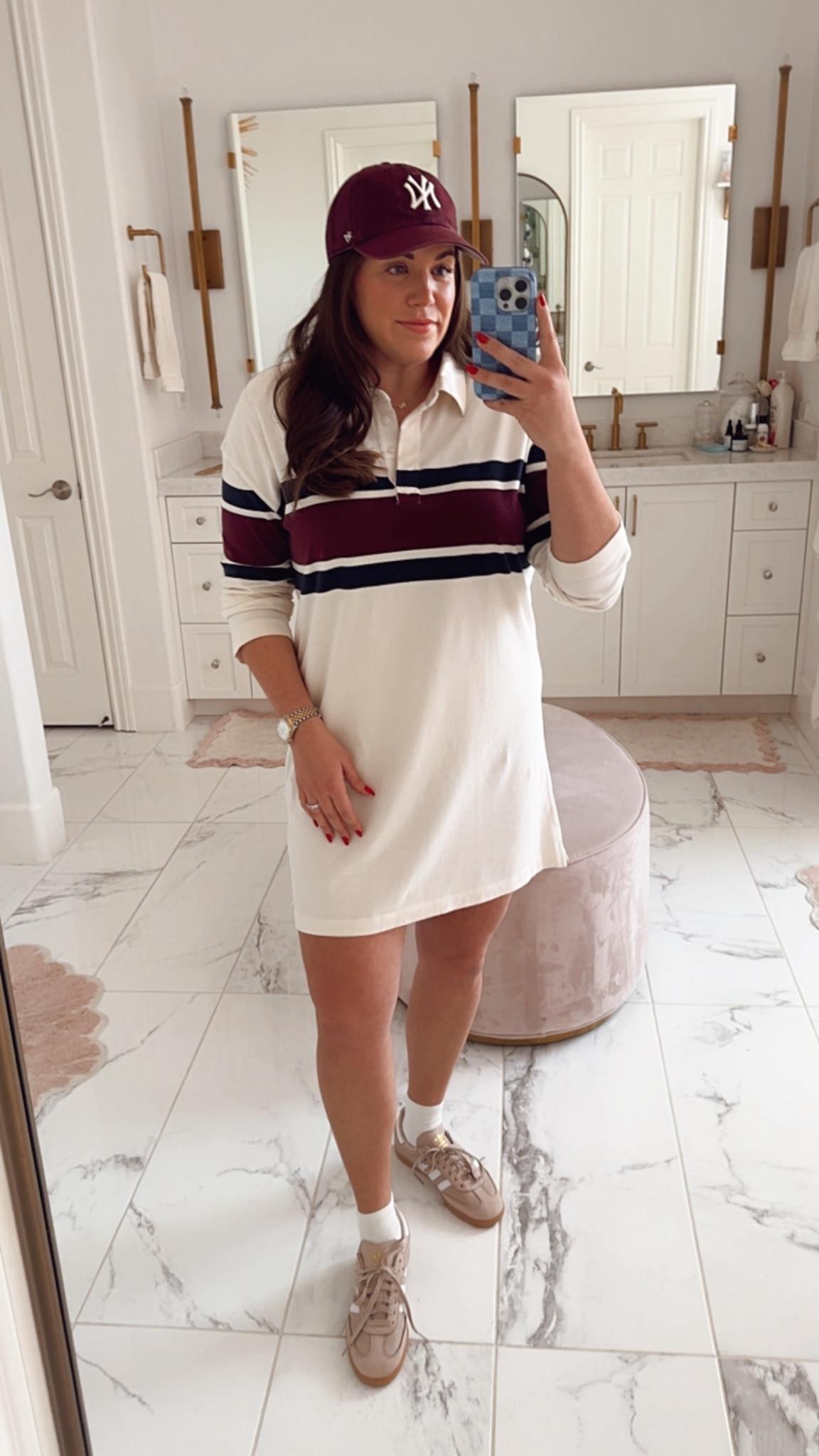 curvy fall outfit! wearing size large in rugby tee shirt dress! 20% off with code AFLTK 

#LTKMidsize #LTKFindsUnder100 #LTKFallSale