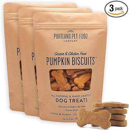 Portland Pet Food Company Pumpkin Dog Treats Healthy Biscuits for Small Medium & Large Dogs - Gra... | Amazon (US)