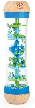 Hape Beaded Raindrops | Mini Wooden Musical Shake & Rattle Rainmaker Toy, Blue, Model Number: E03... | Amazon (US)