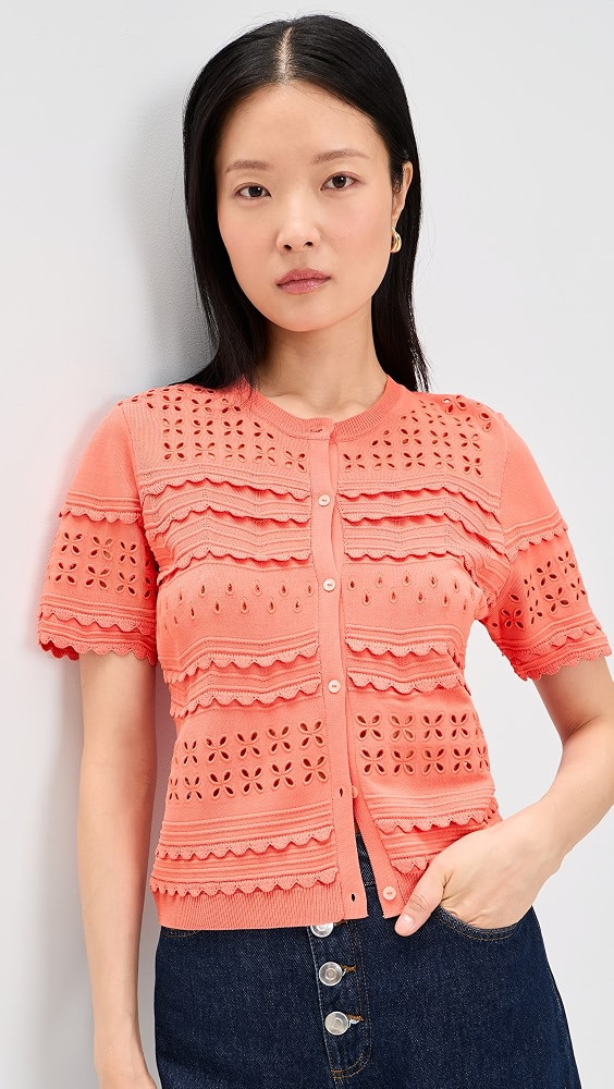 Abriana Eyelet Knit Cardigan | Shopbop