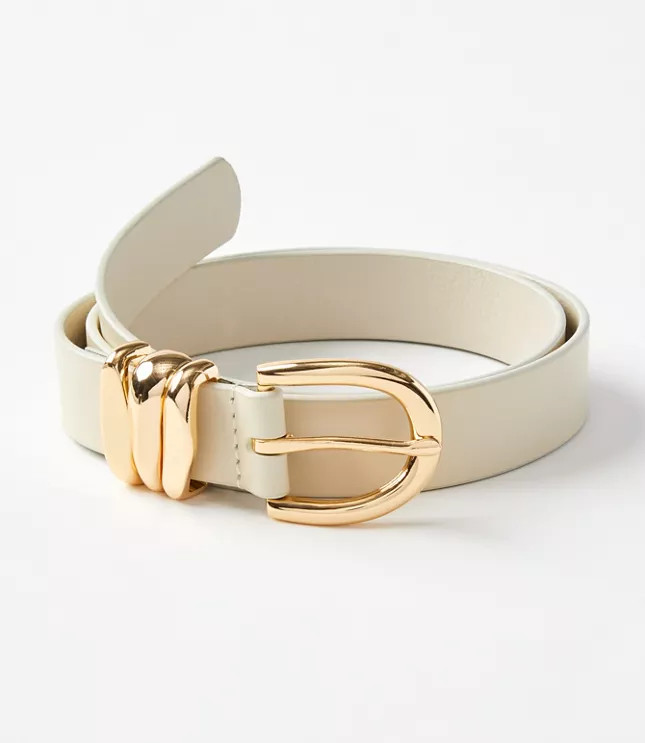 Molded Buckle Leather Belt | LOFT