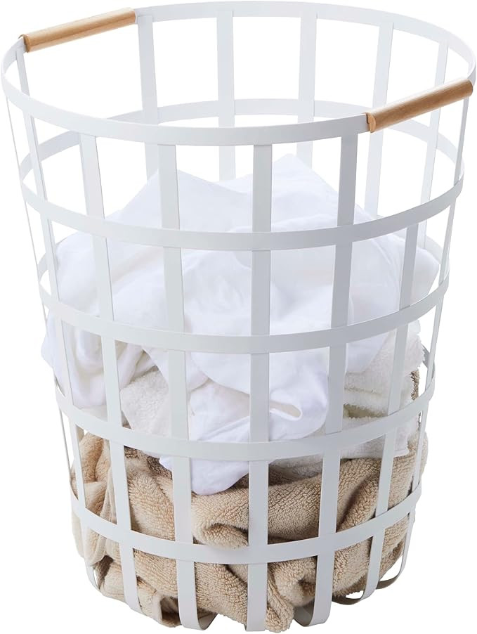 YAMAZAKI home Tosca Round Laundry Basket White, | Amazon (US)