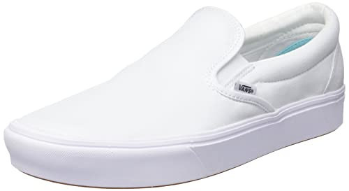 Vans - Unisex Adult Classic Slip-On Shoes in White, Size: 8.5 D(M) US Mens / 10 B(M) US Womens, Color: White | Amazon (US)