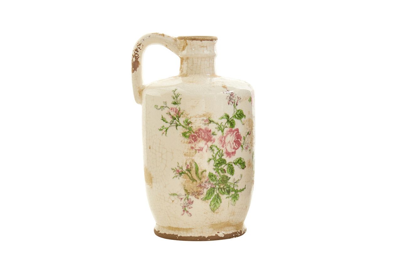 10” Tuscan Ceramic Floral Print Pitcher | Ashley | Ashley Homestore