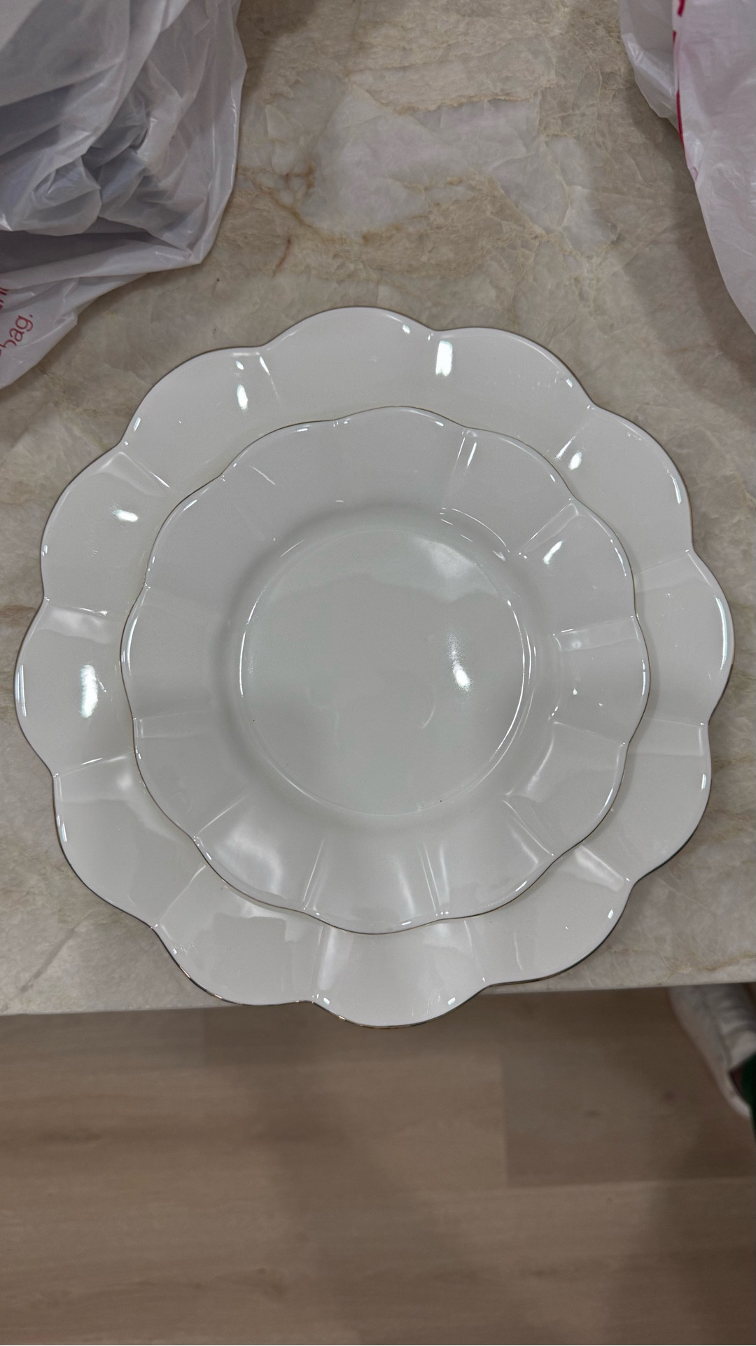 Scalloped gilded edge place setting!

#LTKFindsUnder50 #LTKfoodie #LTKHome