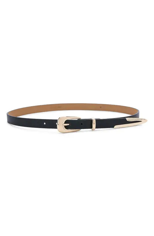 Ettika Liquid Metal Western Buckle Belt in Black at Nordstrom, Size Small | Nordstrom