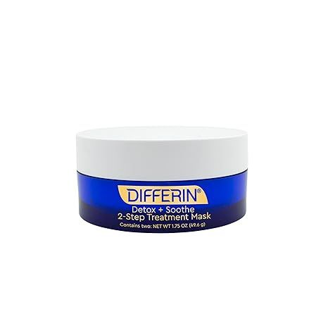 Differin Clay Face Mask, Detox and Soothe 2 Step Treatment Clay Mask by the makers of Differin Ge... | Amazon (US)