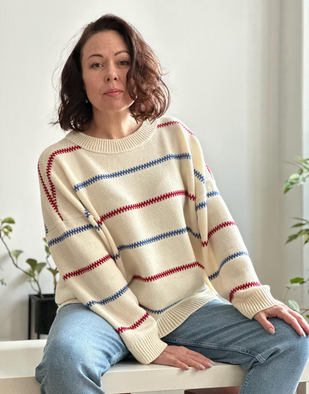 Handgefertigter Oversize-Pullover aus Merinowollmischung: Strickmuster inspiriert von Pippi Langs... | Etsy (US)