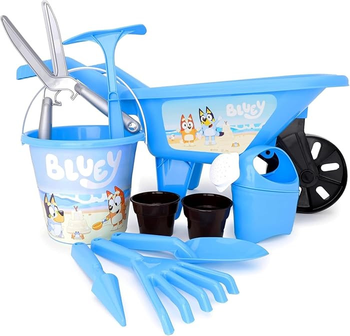 Toyland® 10 Piece Bluey Garden Set - Bucket, Watering Can, Flower Pots, Garden Tools and Wheelba... | Amazon (US)